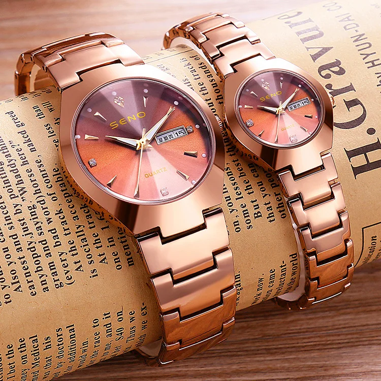 Luminous Waterproof Fashion Couple Watch Double Calendar Quartz Watch