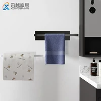 roll paper holder cabinet wall mounted black cling film rack tissue hanging storage shelf hanger bathroom kitchen accessories