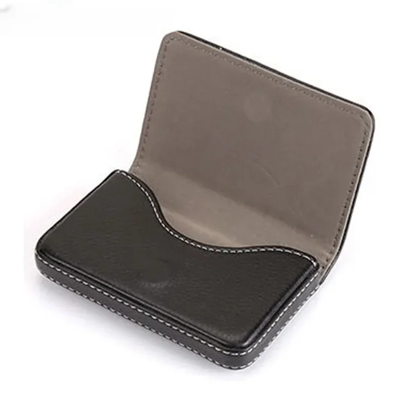 

New 2023 Arrival High-Grade PU Leather+stainless Steel Men Credit Card Holder Women Metal Bank Card Case Card Box