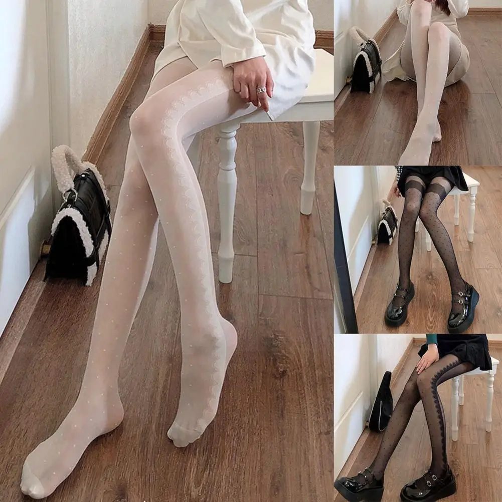 

Women Lace Leggings Stockings High Waist Gothic Tights Lace Mesh Hollowed Japanese Bottomed Lolita Pantyhose Stockings Mesh W5p7