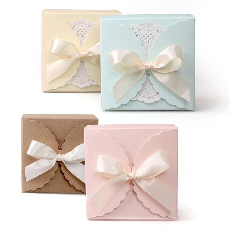 

Paper Gift Boxes Lace Candy Box Packaging Chocolate Box DIY Happy Birthday Wedding Baby Shower Christmas Party Supplies 30Pcs