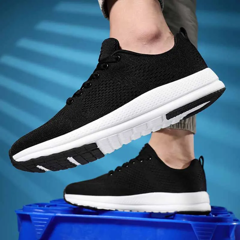 

Кроссовки мужские на шнуровке, легкие дышащие, Нескользящие, повседневная спортивная обувь для бега, баскетбола, тренировок, плоская подошв...