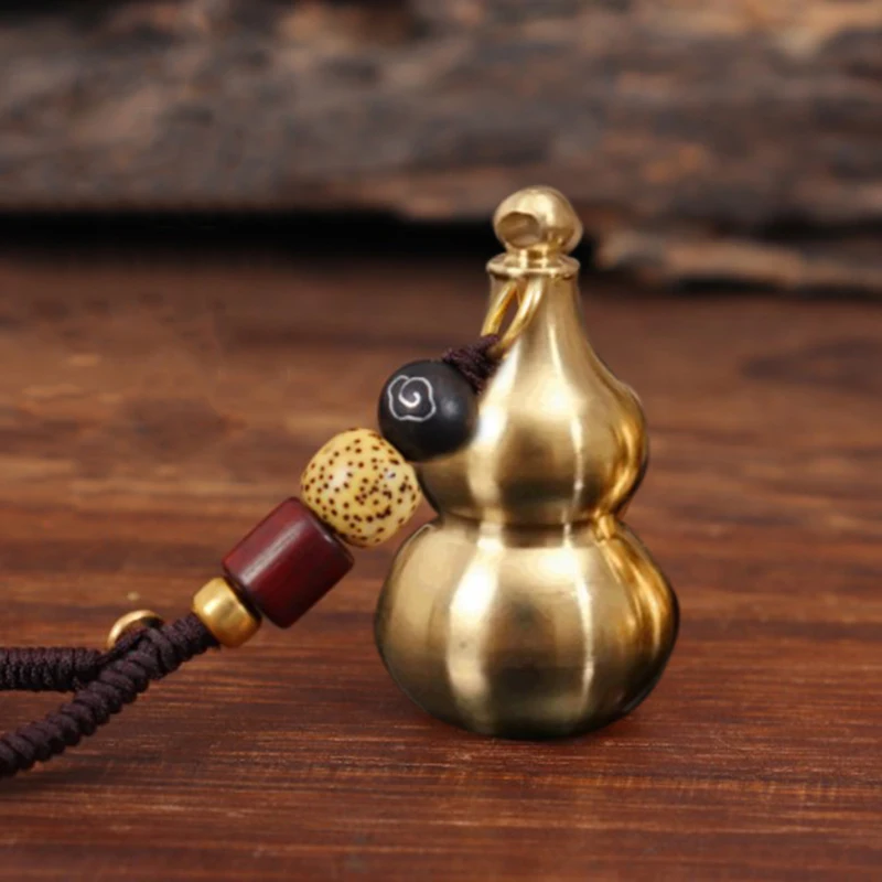 Китайская фэншуй маленькая бронзовая Изысканная бутылочная Тыква Калабаш кубик