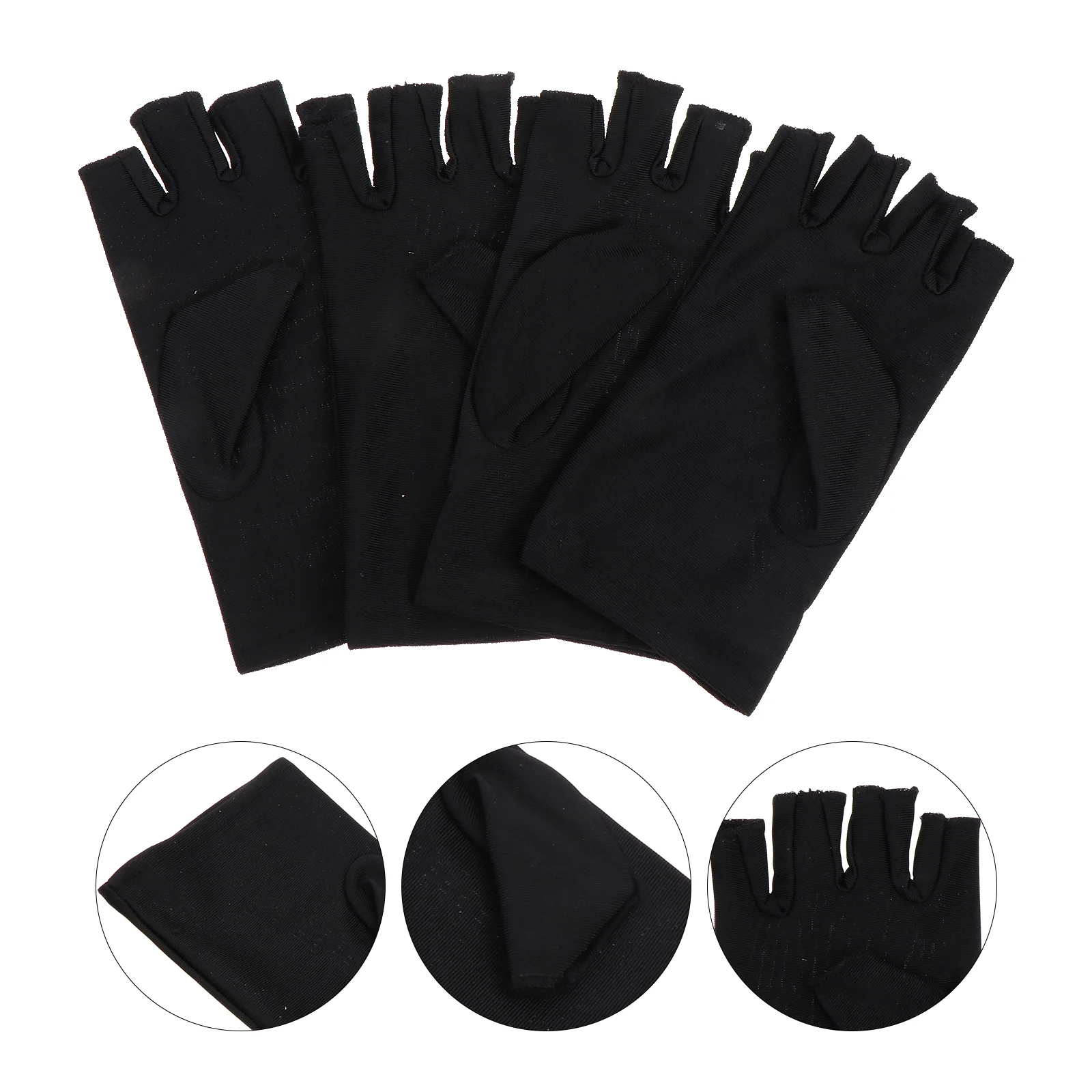 

2 Pairs Ice Silk Half Finger Gloves Portable Anti-UV Kids Fingerless Breathable Sun Protection Women Cycling Bike Outdoor