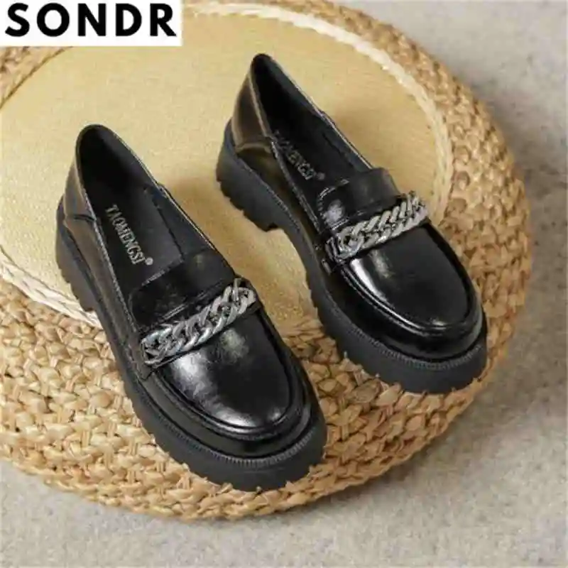 

Новинка, лоферы, маленькие кожаные туфли для женщин, Новинка осени 2022, женские сетчатые красные туфли на высоком каблуке в британском стиле, ...