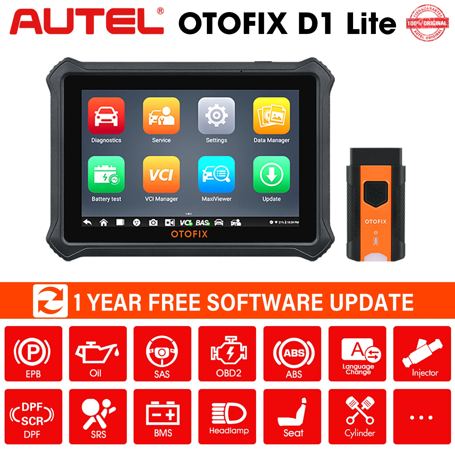 Autel OTOFIX D1 Lite автомобильный беспроводной диагностический инструмент OE-уровень
