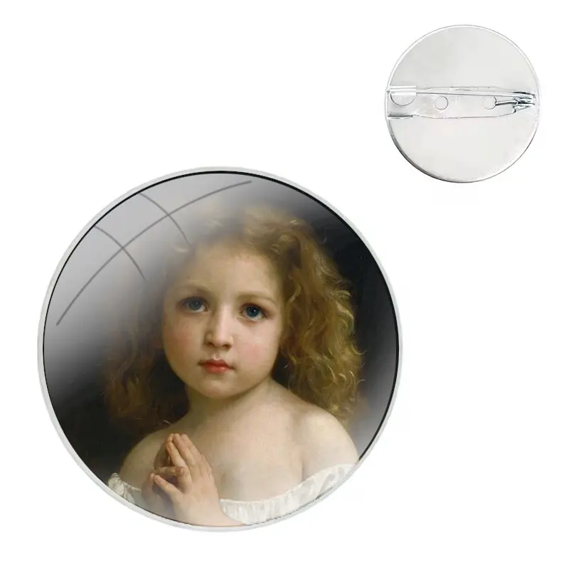 Винтажные броши для девочек в стиле ретро с масляными картинами значки