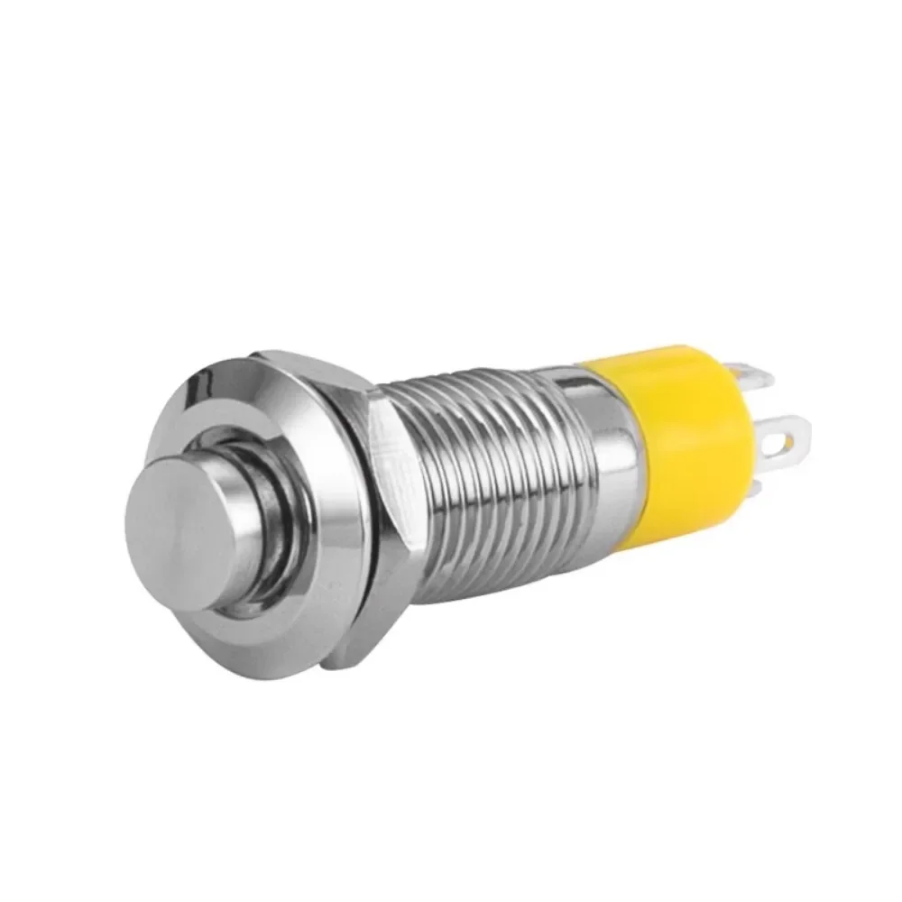 Металлический кнопочный переключатель 8/10 мм самоблокирующийся точечный с