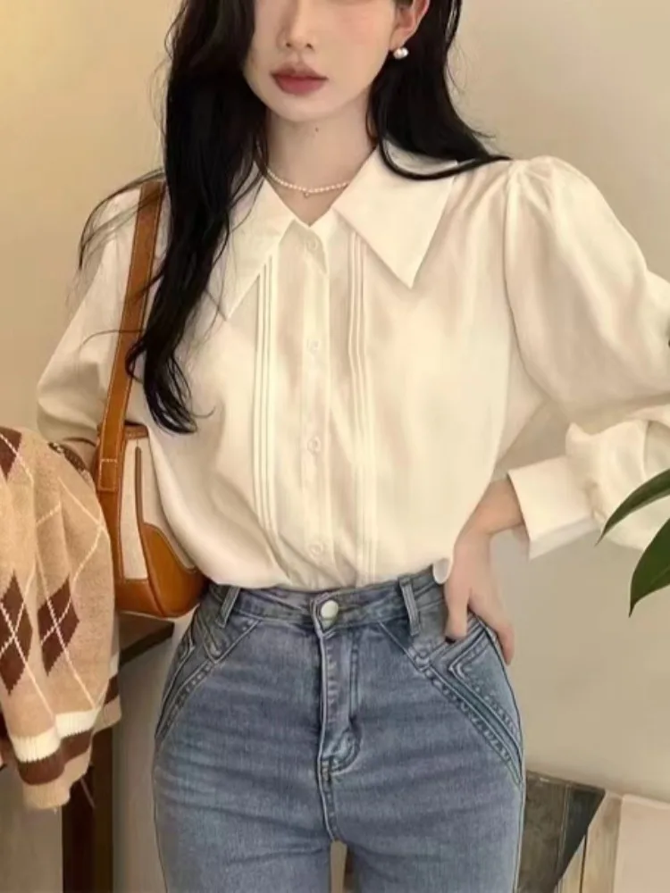 MiiiiX офисная женская официальная белая рубашка простая базовая универсальная