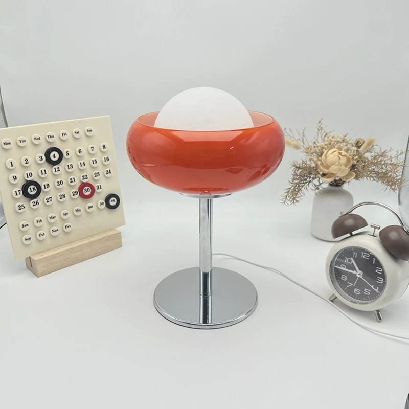 Винтажная Настольная Лампа С Оранжевым Грибом И Сенсорным Датчиком Светодиодный