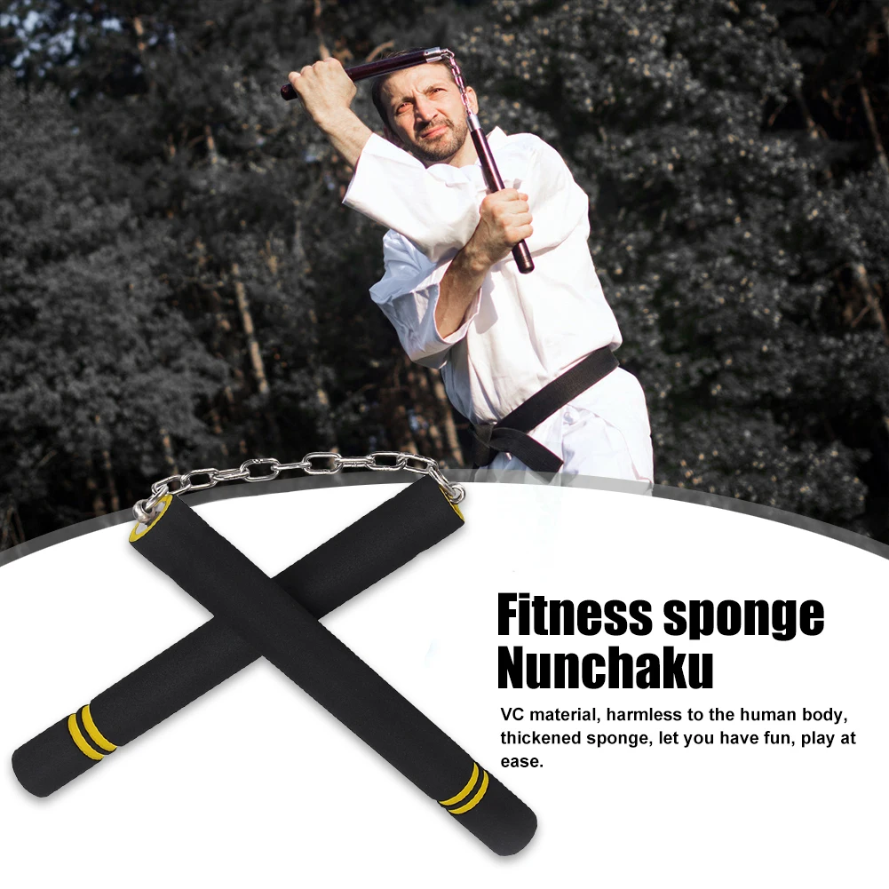 

Nunchucks Chain Training Practice Stick Equipment Safety Sponge Martial Arts for Easy Safety Working-out Ornaments