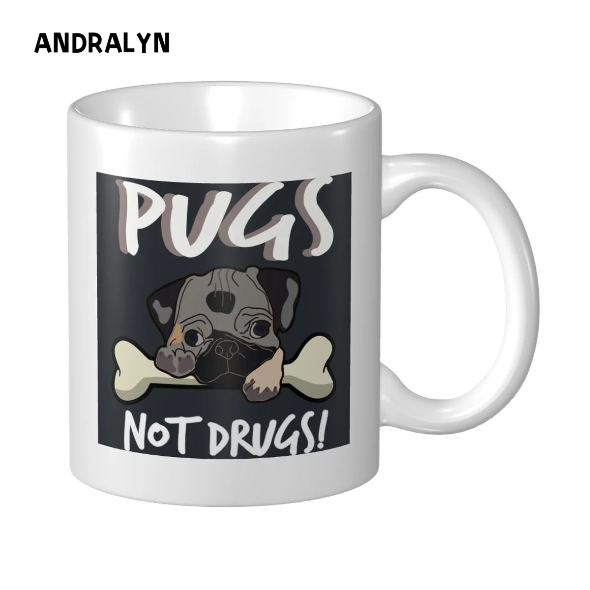 Pugs Not Drugs Mug 330ml Ceramic Creative Milk Tea Coffee Mugs Funny Friends Birthday Gift