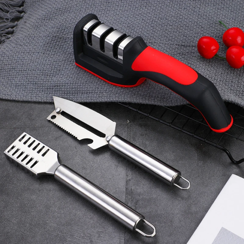 

Knife Sharpener 3pcs set Diamond Coated&Fine Rod Knife Shears and Scissors Sharpening stone System Stainless Steel Blades