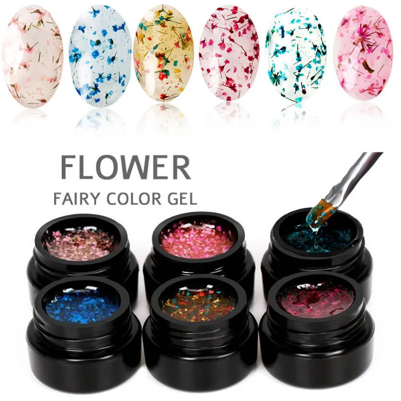 

5ml Dried Flower UV Gel Glue Nail Polish Natural Floral Nail Charms Varnish Nail Supplies Accessories Nails Art Decorations