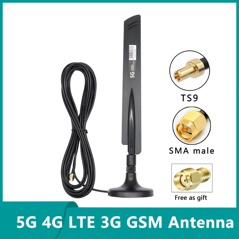 

Enhance 5G 4G LTE 3G GSM Omni WiFi Router Aerial High Gain 15dbi External Wireless Antenna With TS9 SMA Male And Magnetic Base