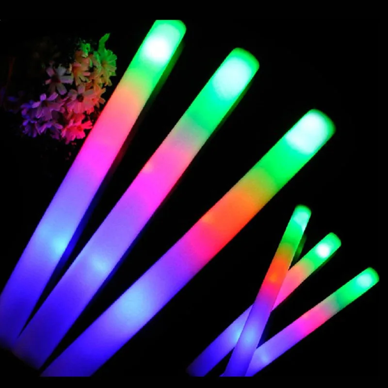 12/15/30/60Pcs/Lot Glow Sticks Bulk Colorful LED Foam Stick Glow Sticks Cheer Tube RGB LED Glow in the Dark Light for Party