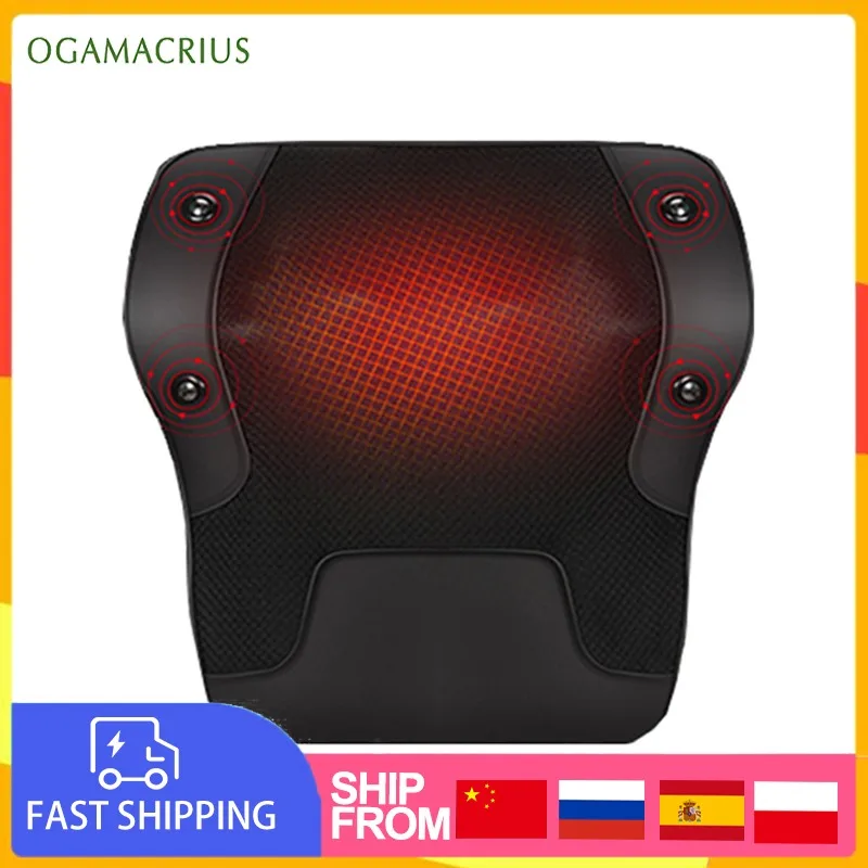 

Массажная подушка Ogamacrius для шеи, плеч, талии, подогрев черного цвета, Электрический Массажер шиацу для здорового дома, автомобиля, всего тел...