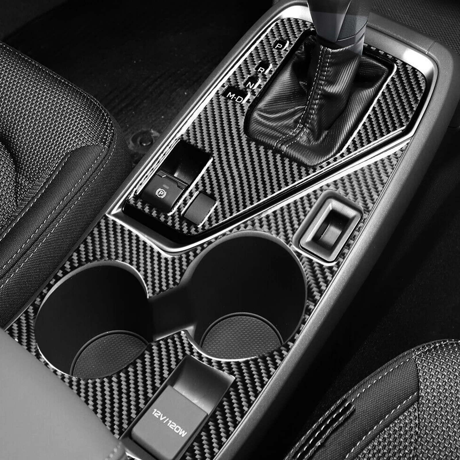 Фото Для Subaru Crosstrek Impreza GU 2024 2025 2026 наклейка из углеродного волокна для отделки панели подстаканника и рычага переключения передач, аксессуары для интерьера автомобиля. №3