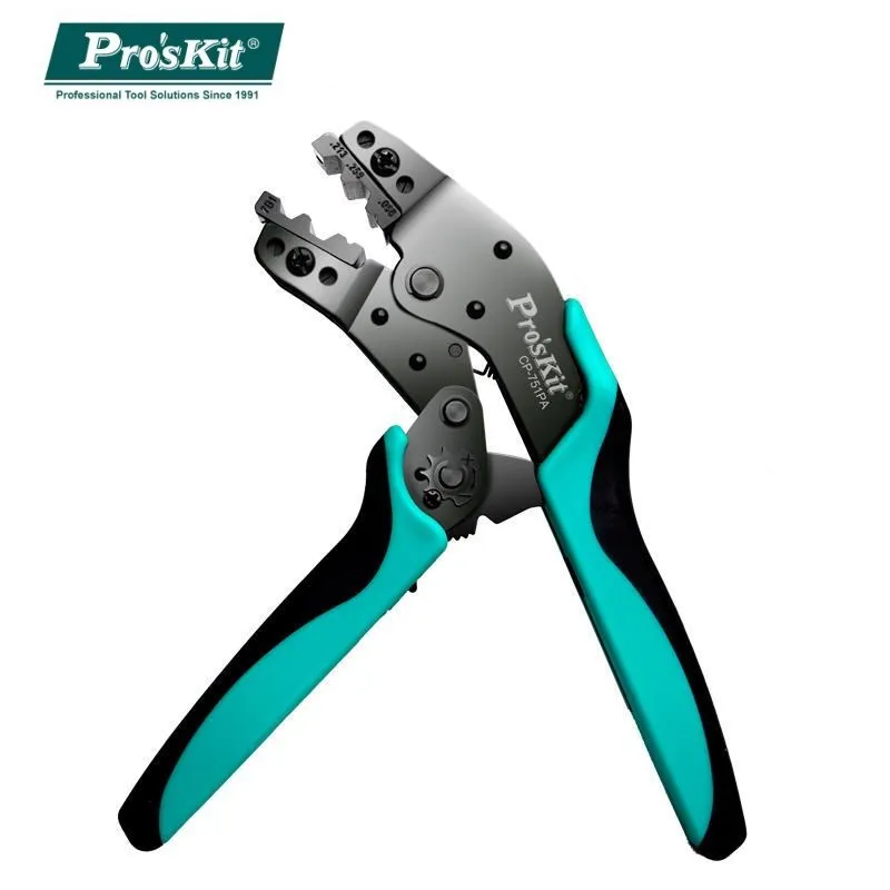 

Обжимные клещи Pro'sKit, строительные клеммы 7,5 дюйма, инструмент для обжима открытой бочонки электрика