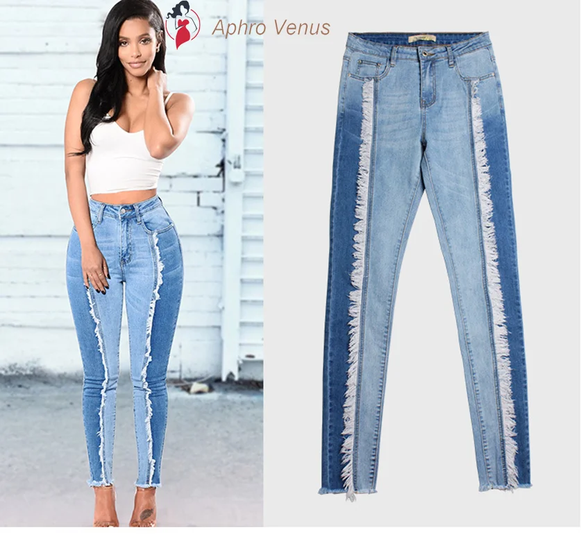 Новые модные женские леггинсы с бахромой