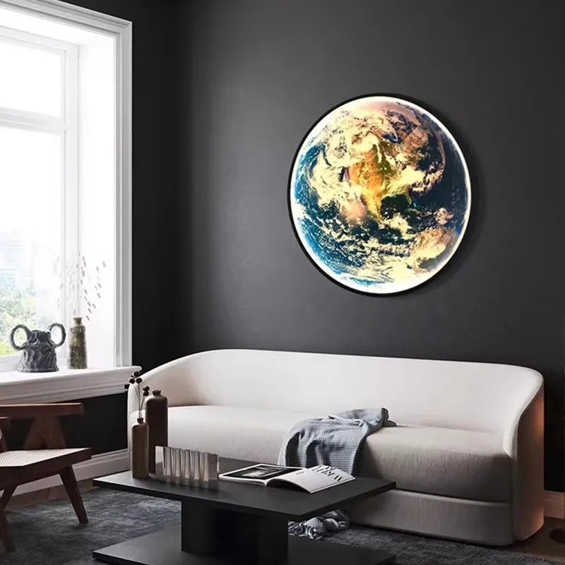 Креативный светильник в скандинавском стиле земля Луна фон для гостиной