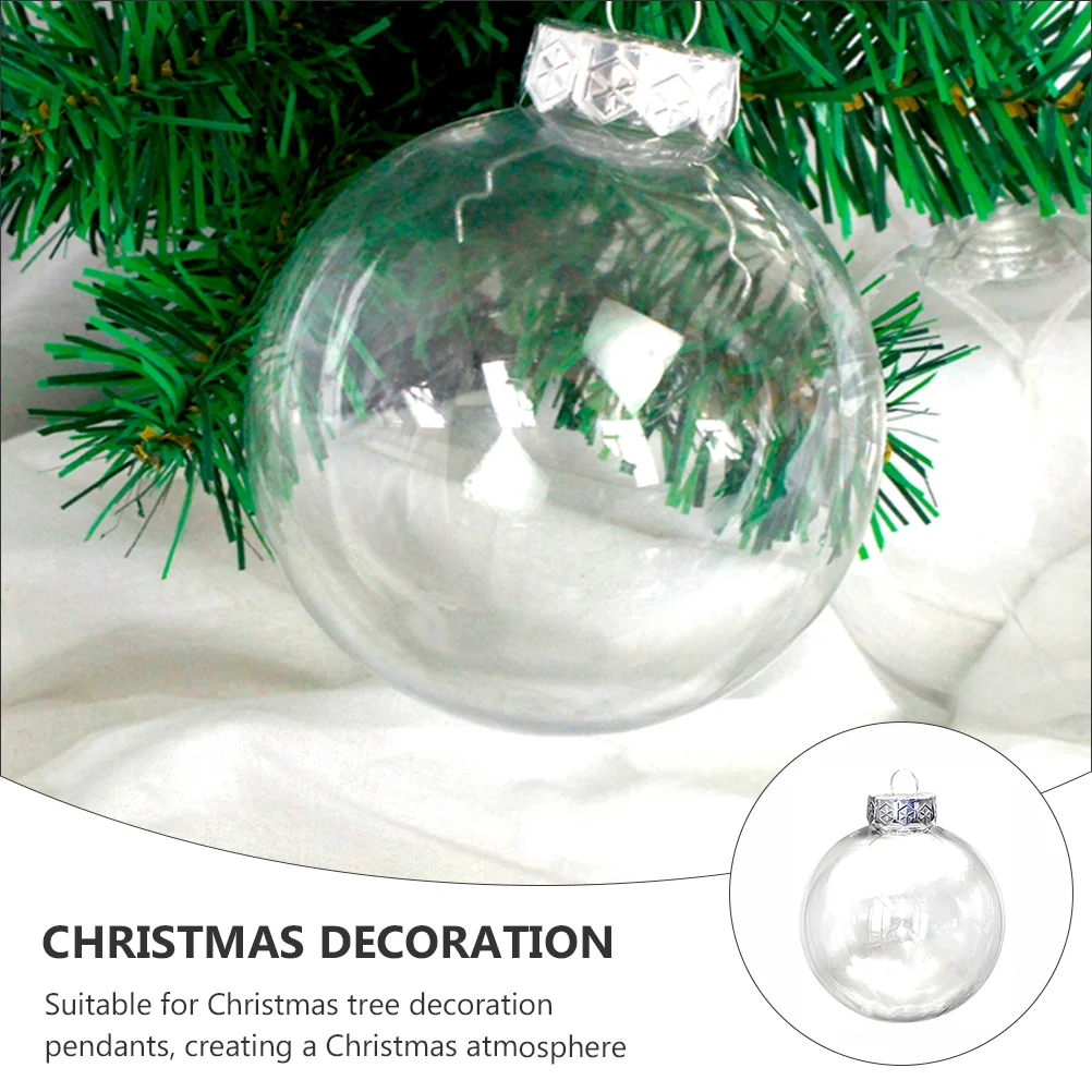 

20 шт., пластиковые прозрачные шарики для украшения ёлки