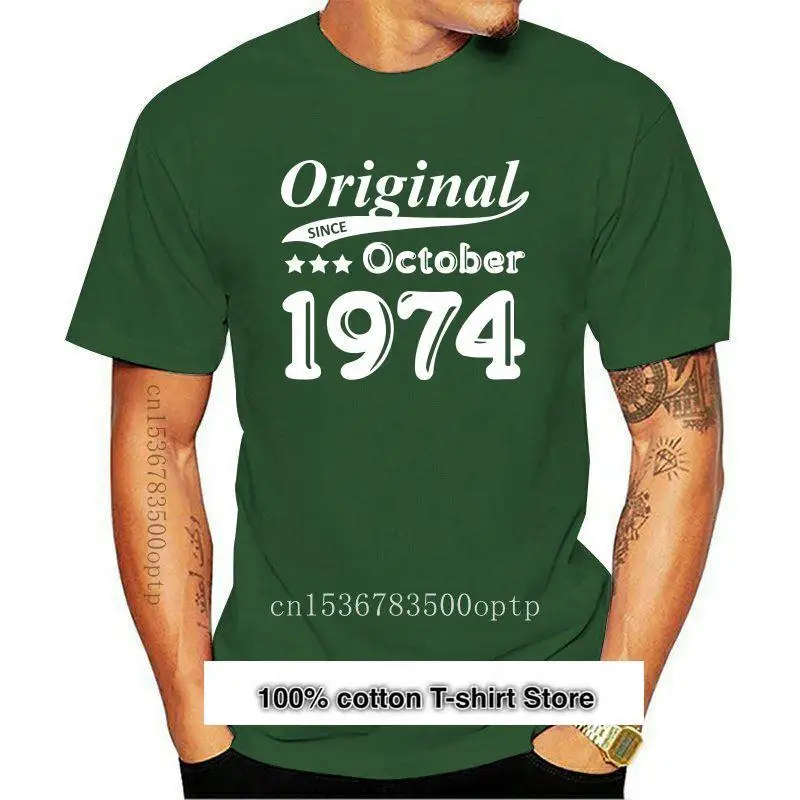 

Camiseta de algodón de estilo veraniego, camisa Vintage de diseño de S-5XL, Color sólido, talla grande, Original, regalo, 1974