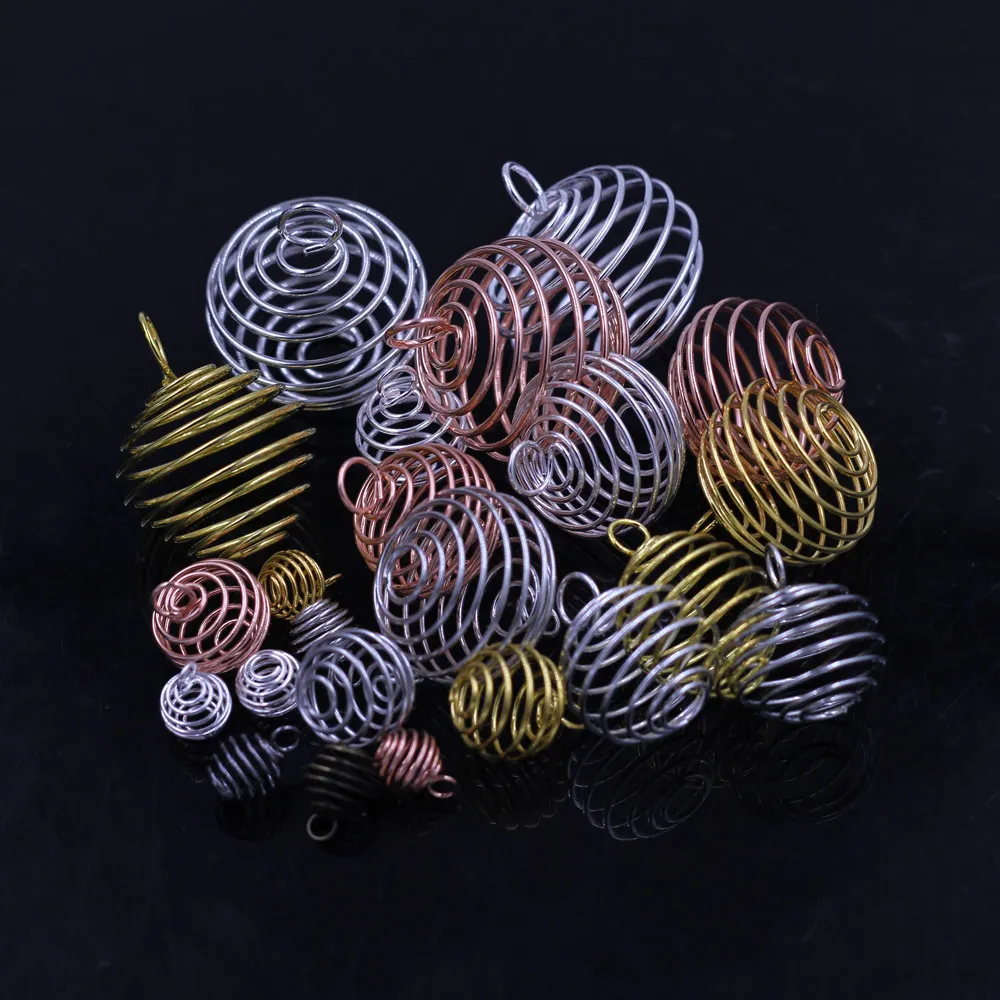 Подвески бусины клетки весенний спиральный фонарь серебряные розовые золотые