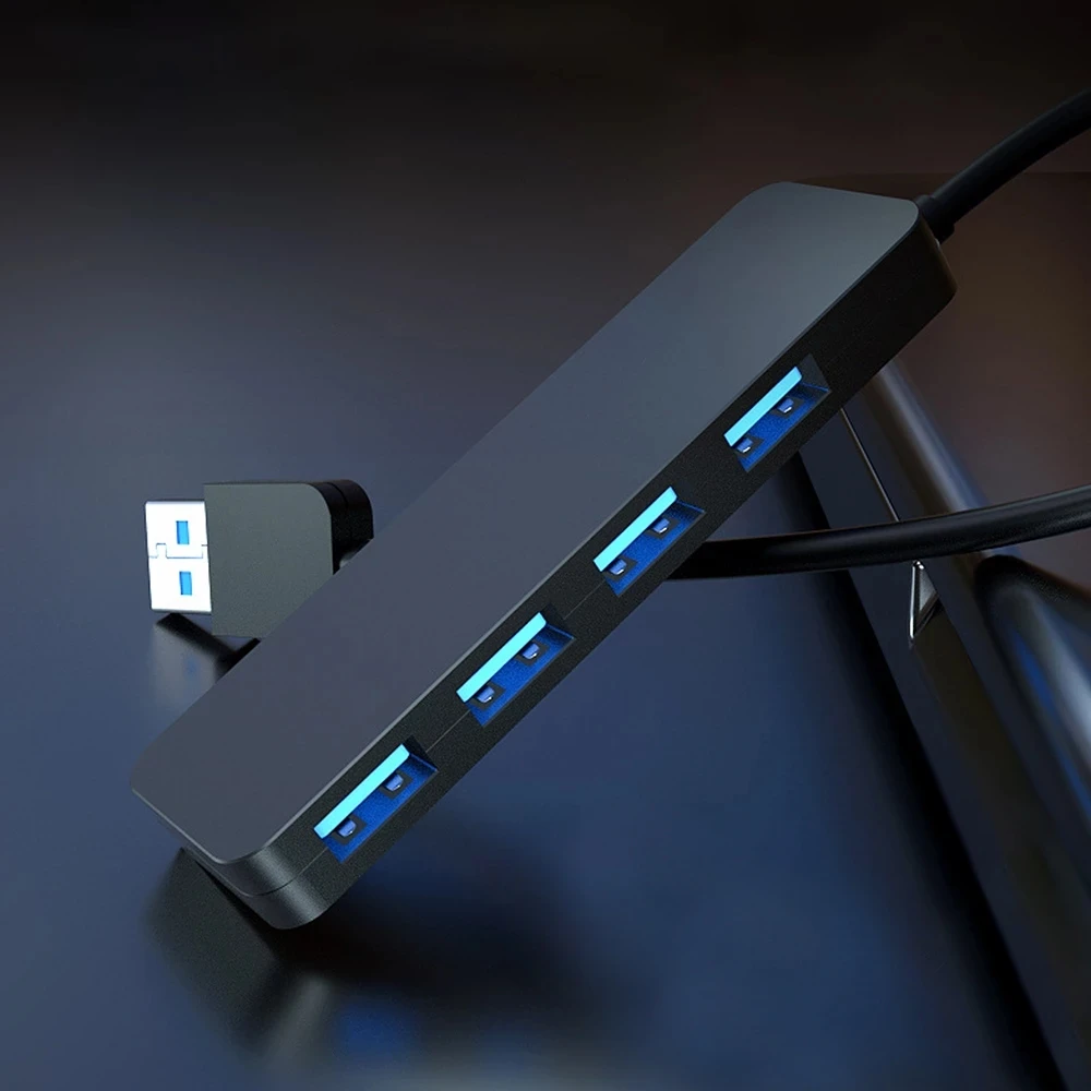 

Ультратонкий 4-портовый концентратор USB 3,0, высокоскоростной индикатор, световой концентратор для многофункционального компьютера, ноутбук...