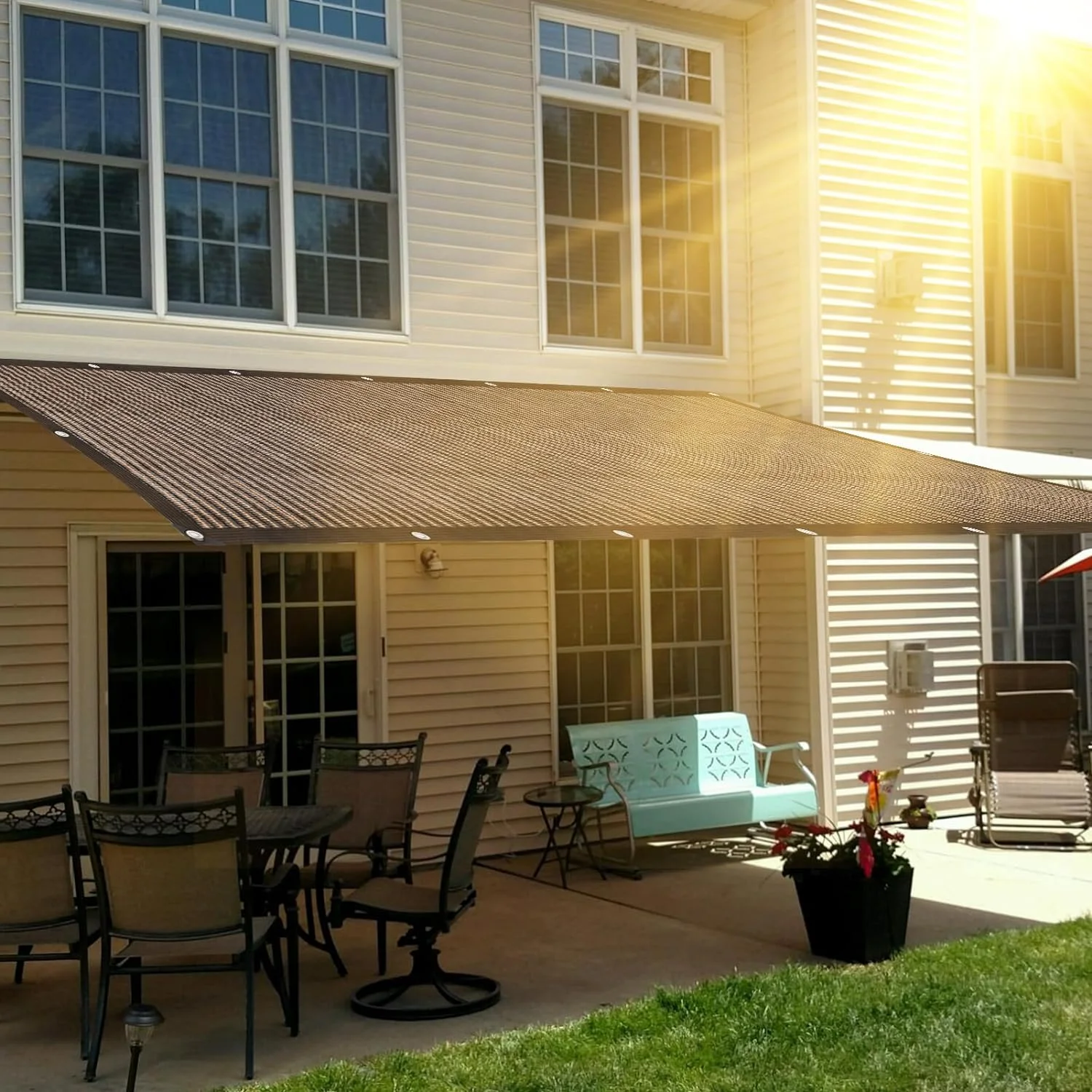 100% Полиэстер Солнцезащитный Козырек Парус Водонепроницаемая Сетка Для