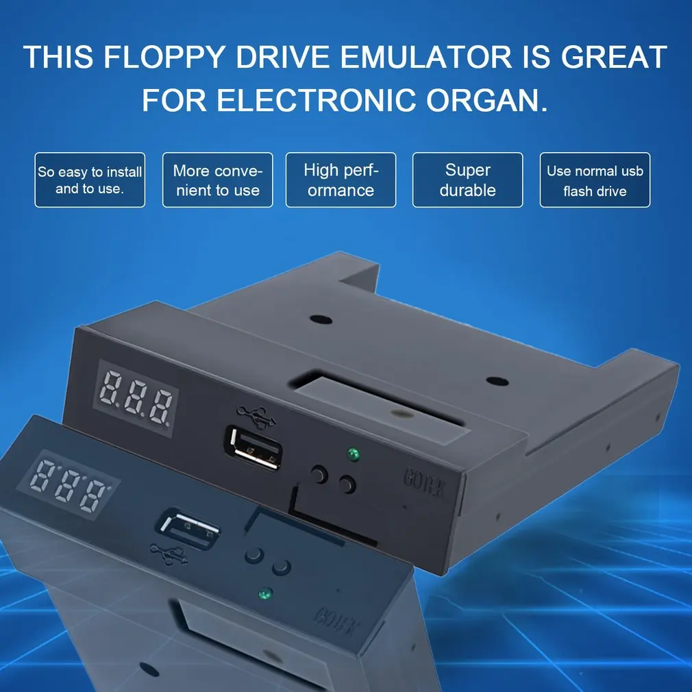 

New SFR1M44-U100K 5V 3.5 1.44MB 1000 Floppy Disk Drive to USB emulator Simulation Simple plug For Musical Keyboad Black