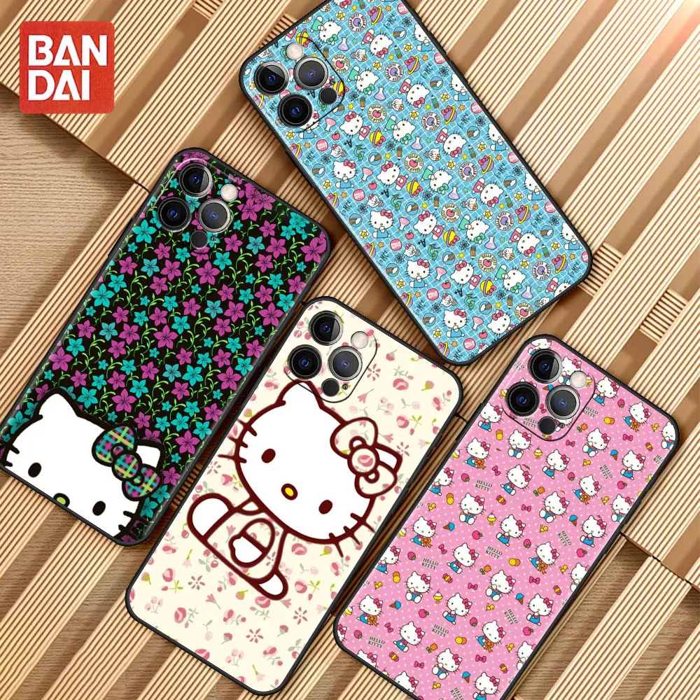 

Hello Kitty Cute Cat Case for iPhone 13 12 Mini 11 Pro 7 8 Soft Phone Cover XR X XS Max 6 6S Plus 5 5S SE Black Tpu Fitted Capas