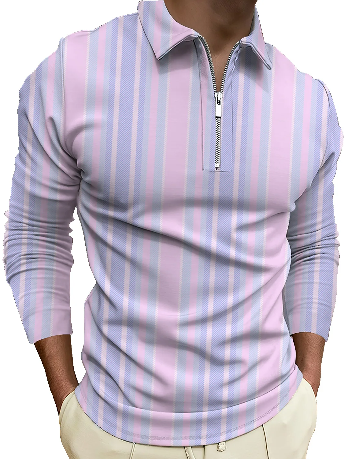 

Men's Vintage Lapel Long Sleeve POLO Shirt Men's Vintage Lapel Long Sleeve