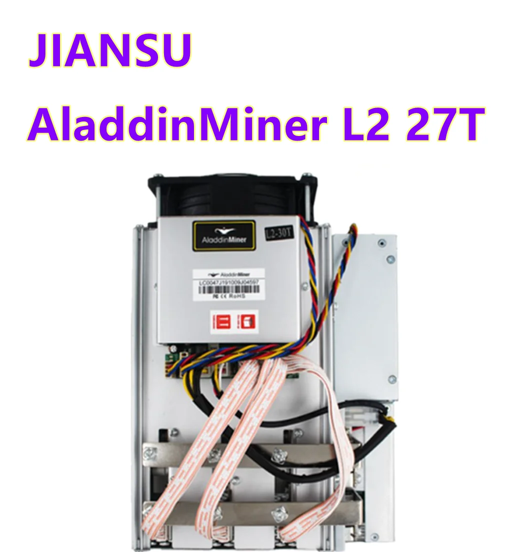 

Б/у Майнер биткоинов BTC BCH, AladdinMiner L2 27T SHA256, Майнер Asic с блоком питания, экономичный, чем A1 M20S M21S T2T Antminer S9 S17 T17 S19