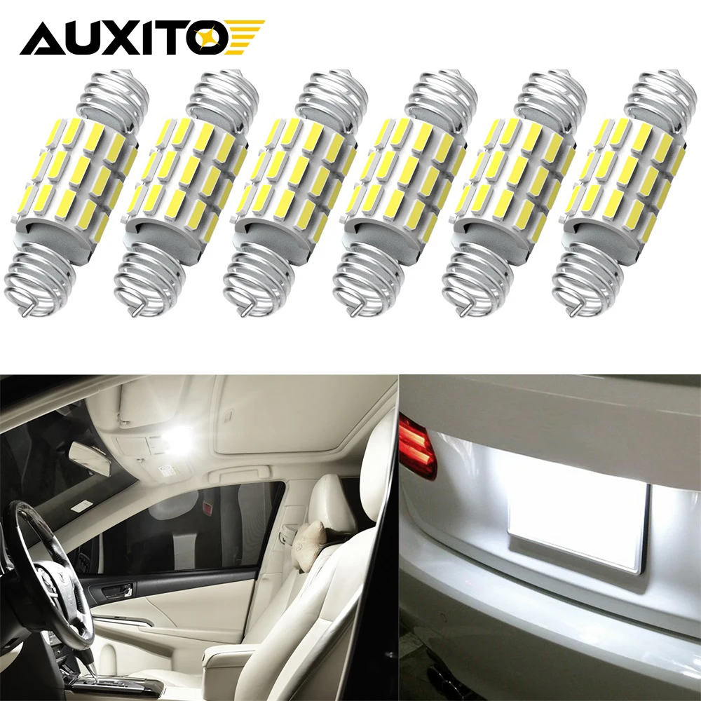 AUXITO 6Pcs Festoon 31mm 36mm C5W C10W LED Canbus Bulb Car Interior Light Dome Lamp For Audi A4 B6 B5 B8 B7 A3 Quattro A6 C5 C4