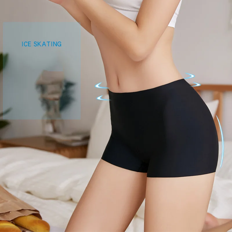 

Ice Silk Seamless Women Panties Boyshorts Female Boxer Briefs Ladies Safety Short Pants Summer Breathable Girls Boxer