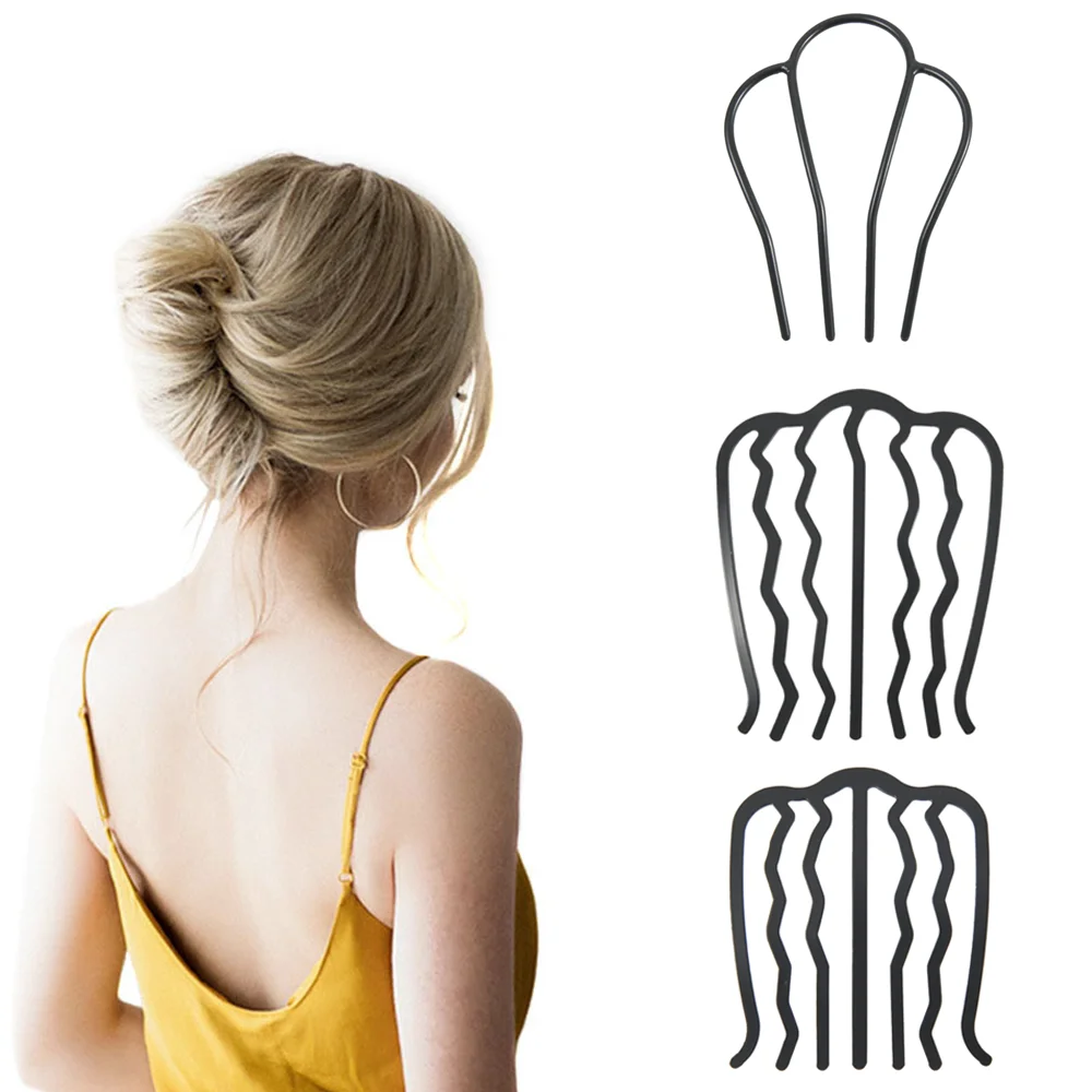 

Korean Hairpin Comb Simple Fashion Women Black U-shaped Clip Styling Tool Curly Hair Clip Jewelry