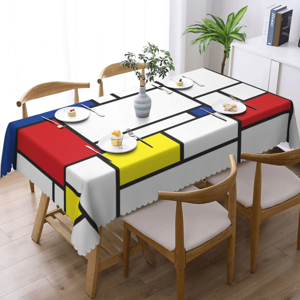 Прямоугольная маслостойкая Скатерть Mondrian Минималистичная Современная