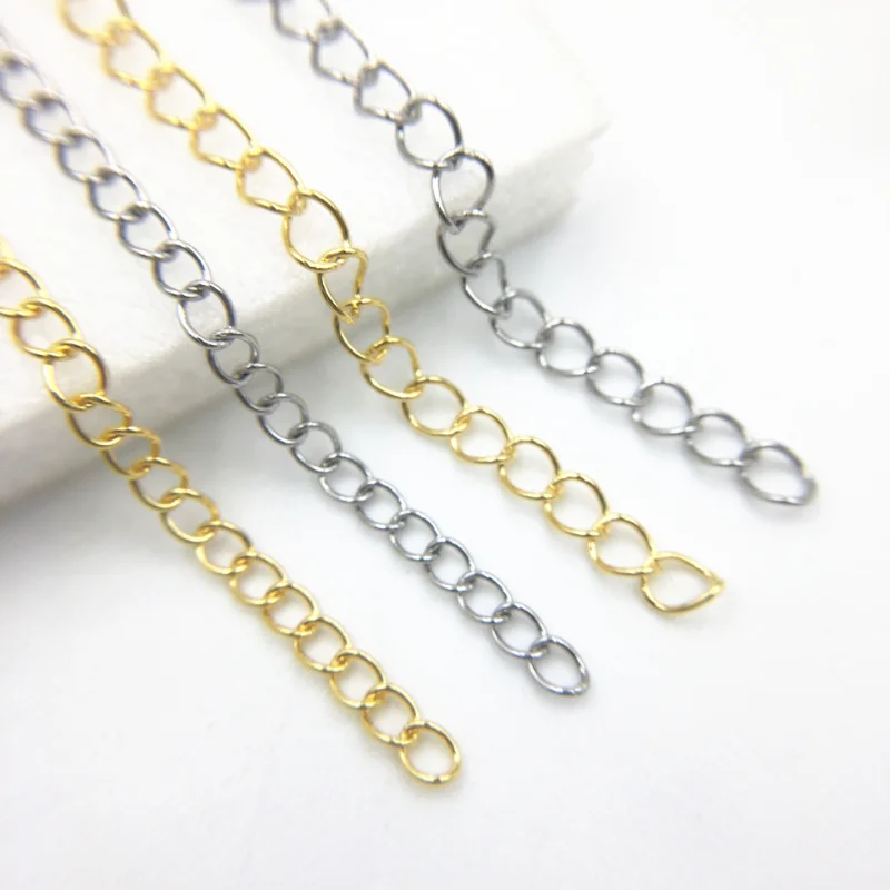 10PCS Stainless Steel  Extended tail chain Beaded Link Chain Necklace Link Chain for Jewelry Making DIY Necklace Bracelet Chain