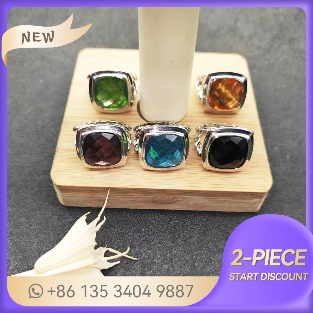 Классическое 14-миллиметровое Большое Квадратное кольцо DY Yurman с логотипом лидер