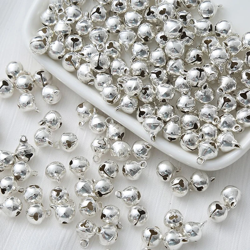 100 шт. 6/8/10 мм мини-алюминиевый золотой красочный кулон в виде колокольчиков