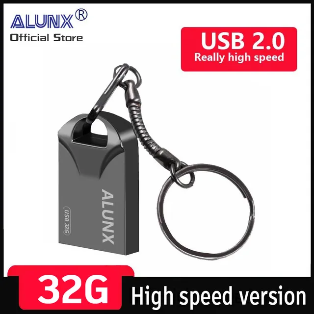 ALUNX 100% Genuine black Mini Pendrive 128Gb Memory Stick 32Gb 4Gb Metal Usb Flash Drive128Gb Pen Drive 64 Gb 8Gb Usb Stick 16Gb 5