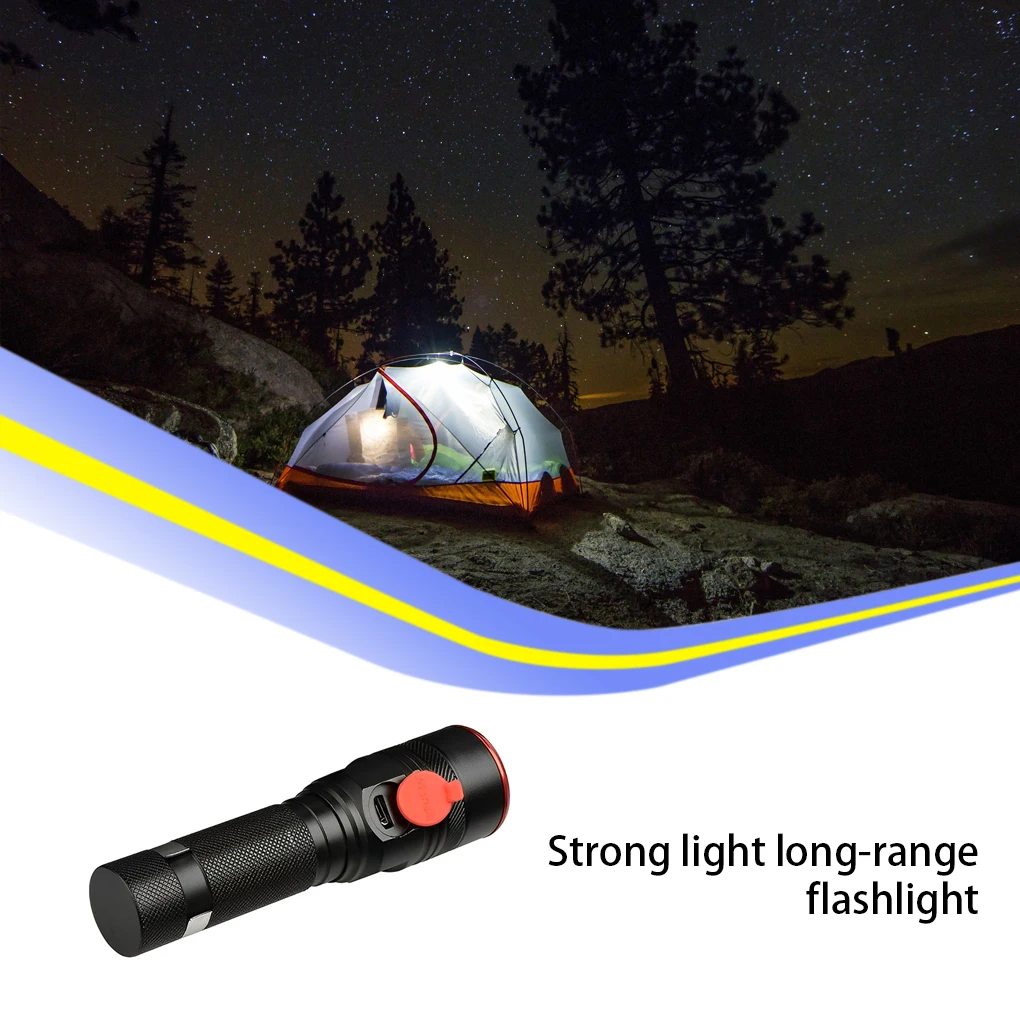 

Перезаряжаемый мощный фонарик T6 с креплением для фонарика, водонепроницаемый алюминиевый Аккумулятор для кемпинга, экстренных случаев, походов, рыбалки