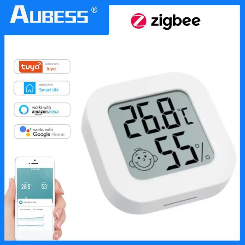 

Tuya ZigBee Smart Temperature And Humidity Sensor For Smart Home Atuomation Remote Control LCD Display Indoor Thermometer