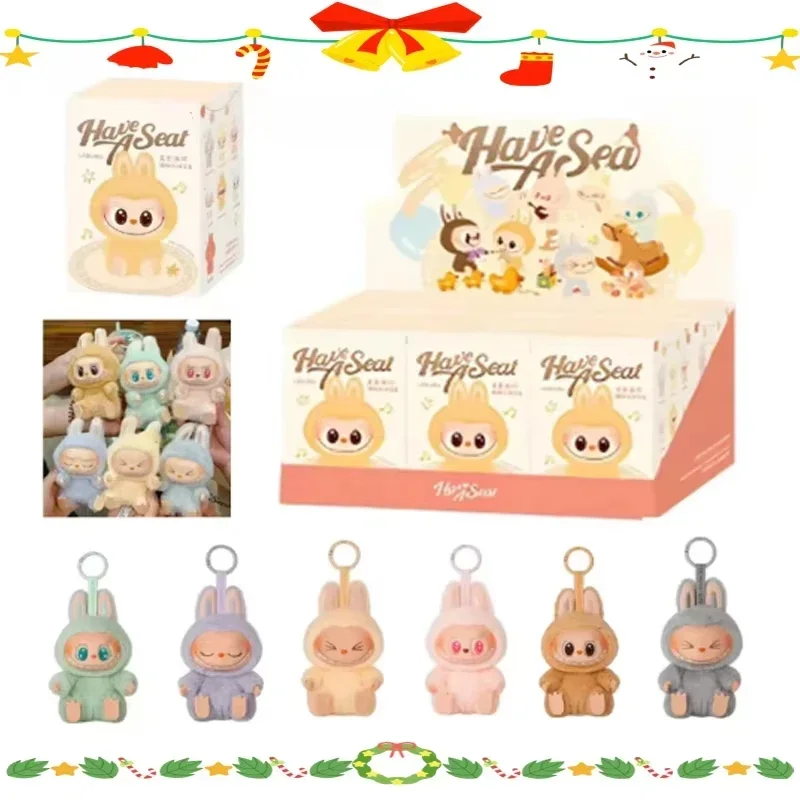 Аниме Фигурка Labubu Слепая Коробка Have A Seat Серия Подвеска Флокированная Модель