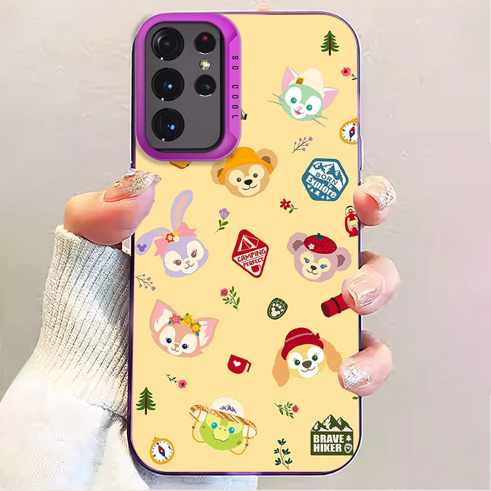 Милый лазерный чехол для телефона MINISO L-Lina Bell Friends Samsung S24 23 22 ULTRA A25 33 32 34 S PLUS IMD