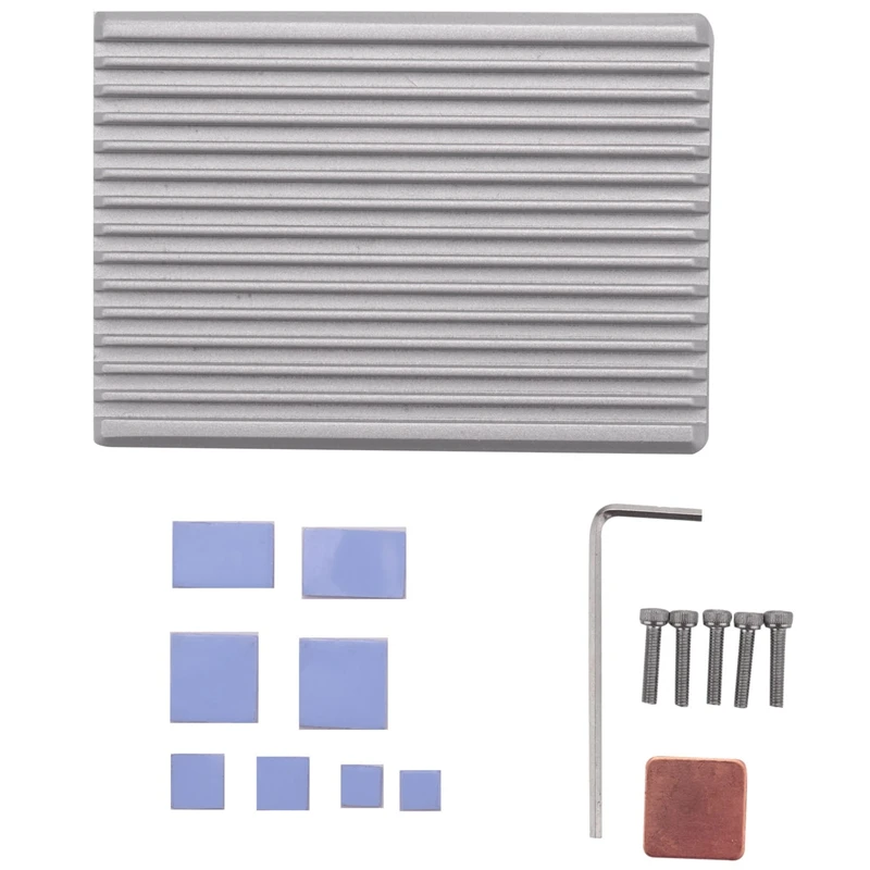 

For Raspberry Pi 4 Case, Pi 4 Heavy Duty Aluminum Alloy Passive Cooling Case For Raspberry Pi 4 Model B Only-Silver