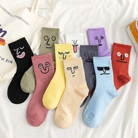 5 pairsbox korea new arrivals harajuku trend women candy colors casual funny socks female kawaii socks school girls crew socks