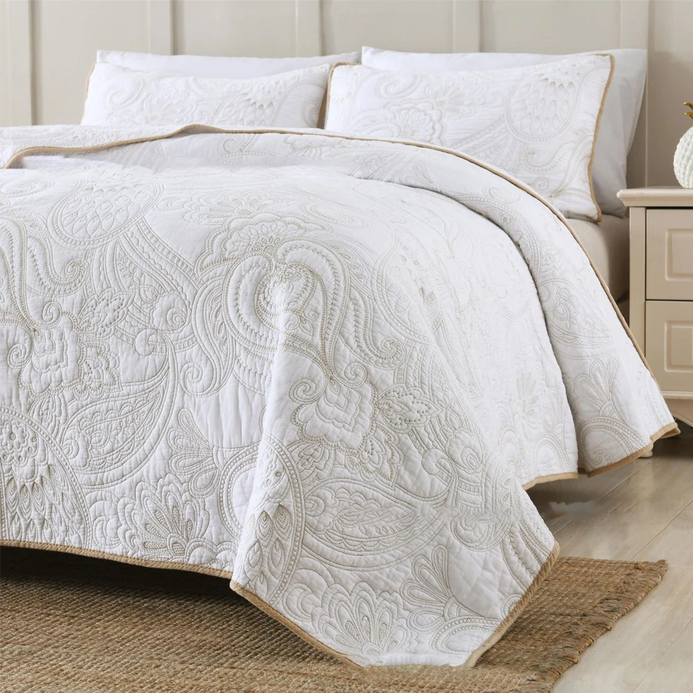 3 шт. хлопковое покрывало для кровати в клетку