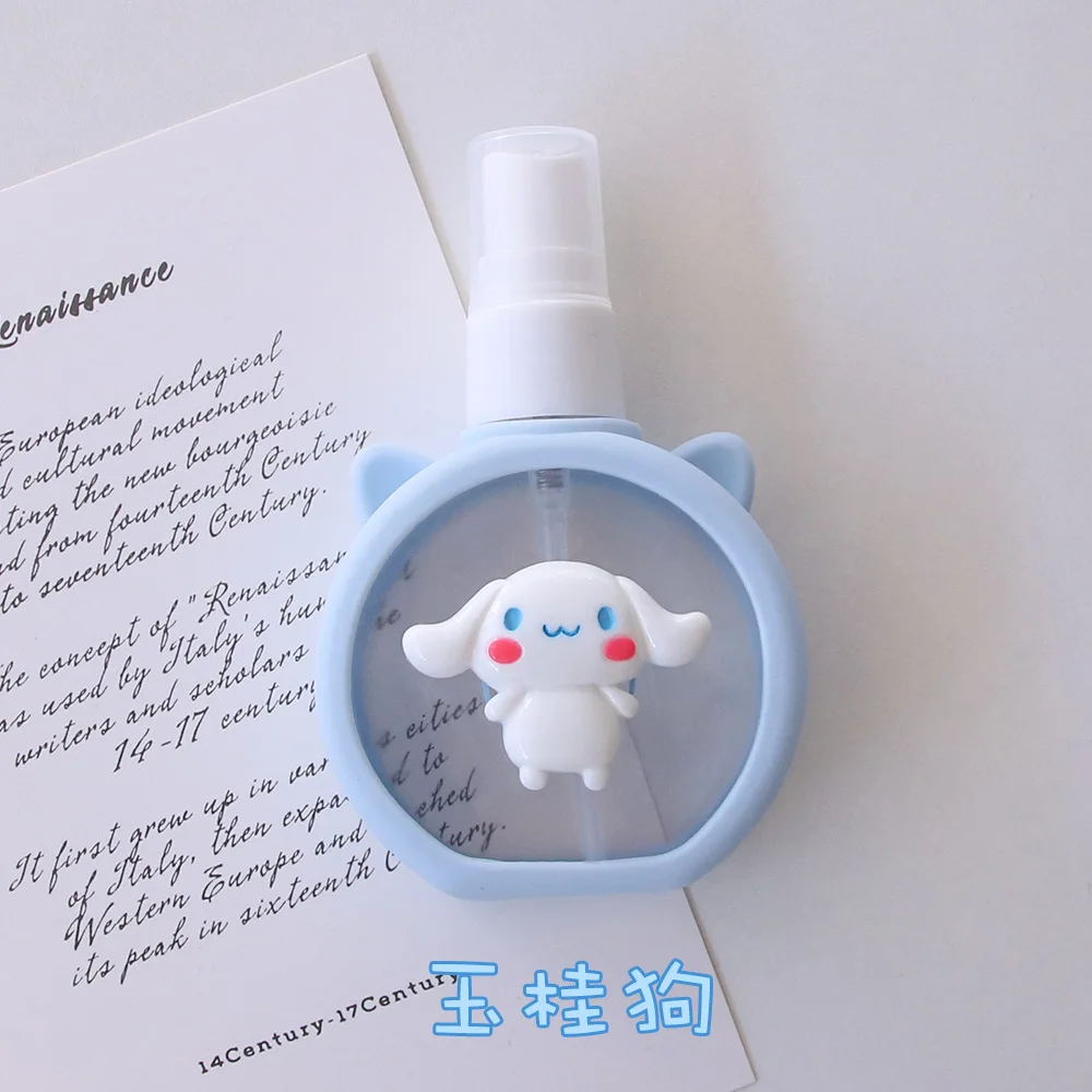 

Sanrio Anime Cartoon Accessories Spray Bottle Hellokitty Melody Kuromi Silicone Protective Case Hydrating Plastic Portable Gift